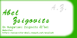 abel zsigovits business card